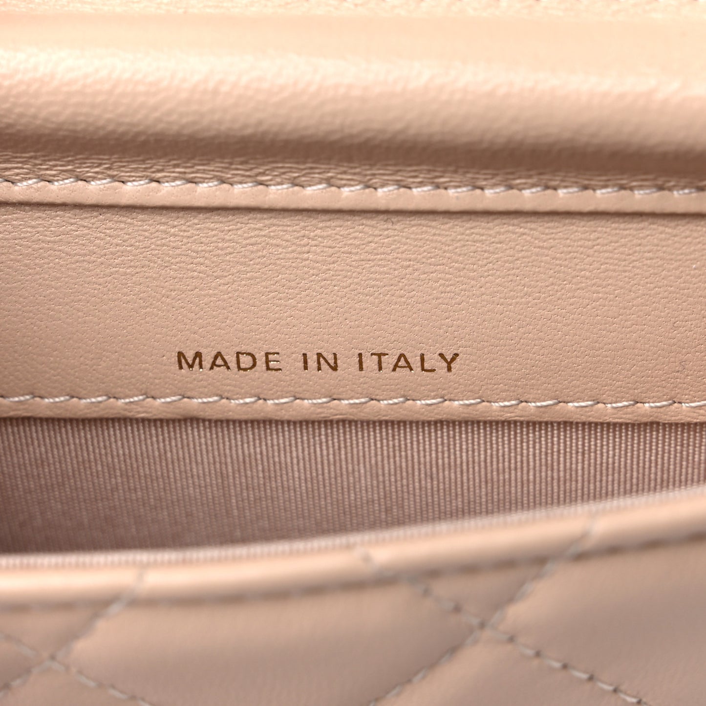 Lambskin Quilted CC Phone Holder Light Beige