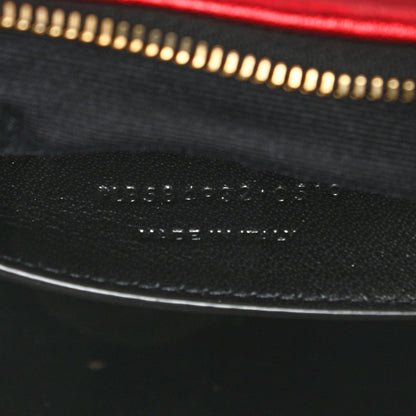 Saint Laurent Metallic Calfskin Heart Clutch Rouge 6 of 10