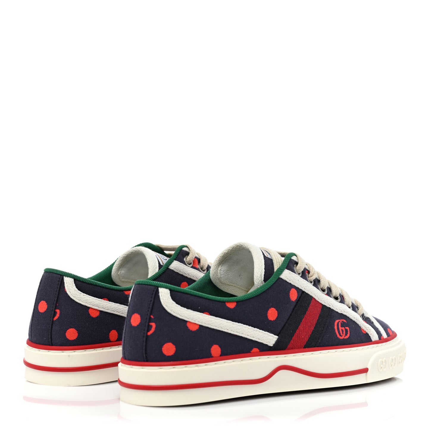 Canvas Web Polka Dot Print Womens 1977 Tennis Sneakers 35 Blue Orange Mystic White