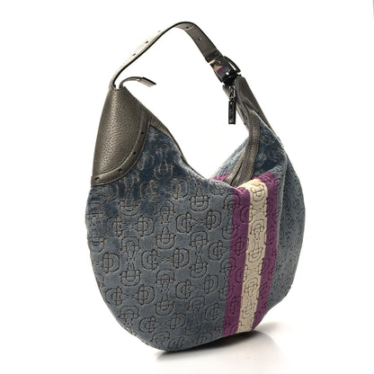 Gucci Velvet Horsebit Embossed Glam Hobo Grey 3 of 11