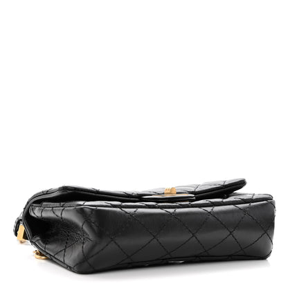 Chanel Aged Calfskin Quilted 2.55 Reissue Flap Belt Bag Clutch Black 4 of 10