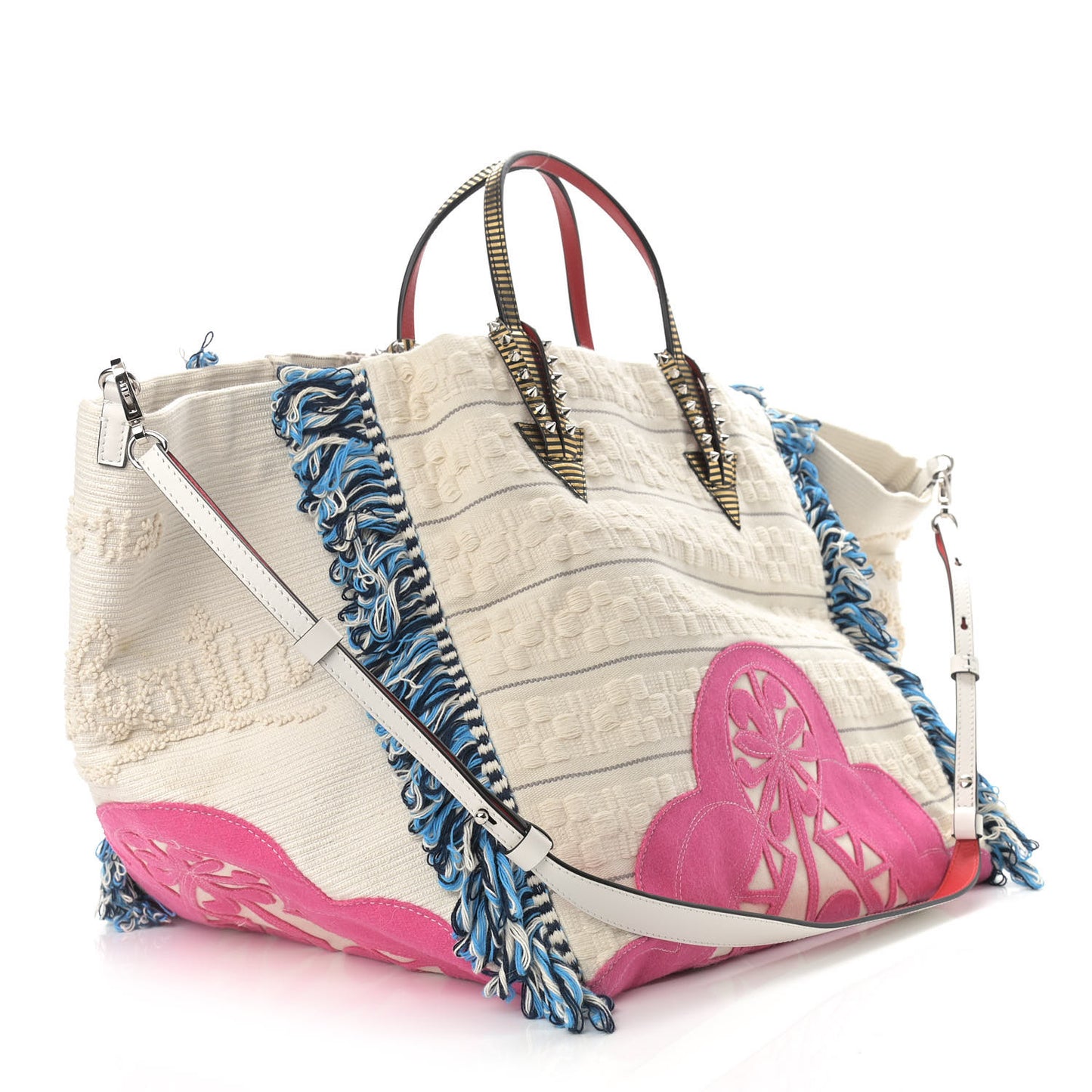 Cotton Embroidered Portugaba Tote Ivory Multi