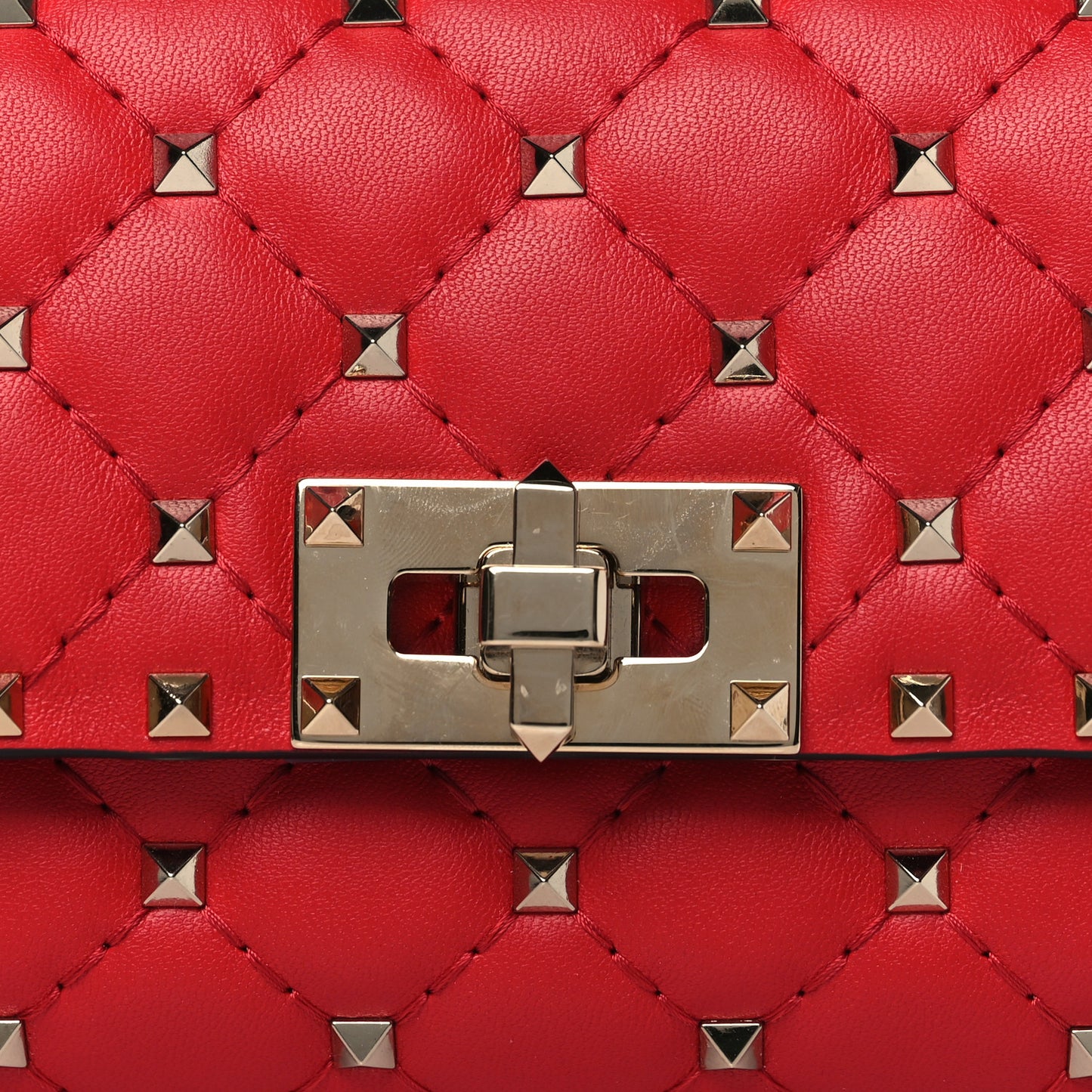 Nappa Rockstud Spike Belt Bag Rouge Pur
