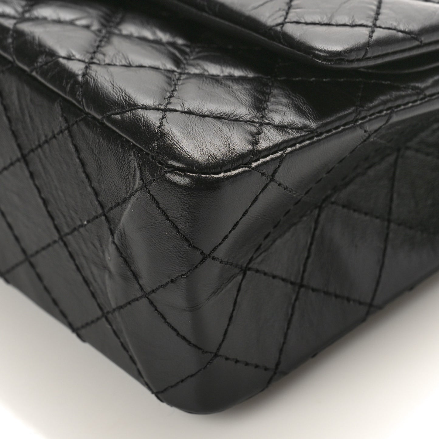 Aged Calfskin Quilted 2.55 Reissue 225 Flap Black