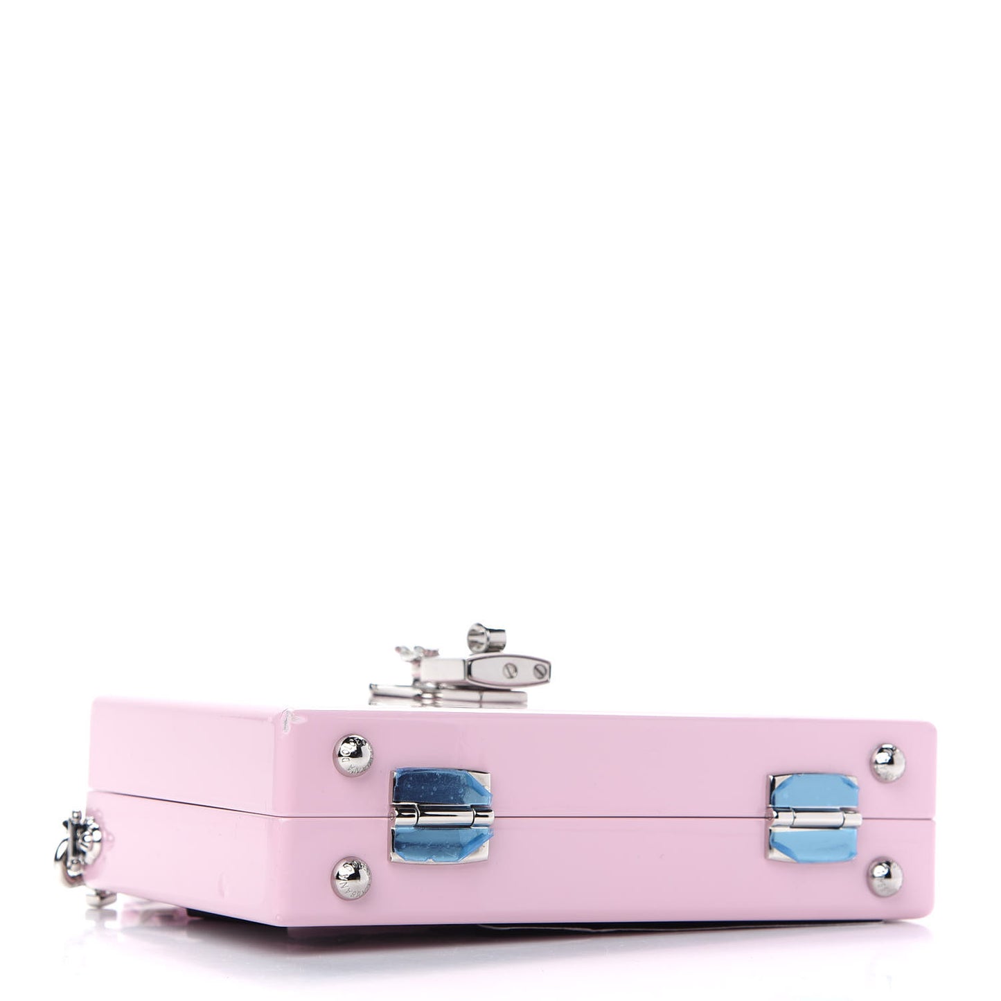 Acrylic Floral Print Dolce Box Clutch Pink