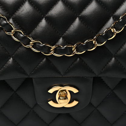 Chanel Lambskin Quilted Medium Double Flap Black 8 of 11