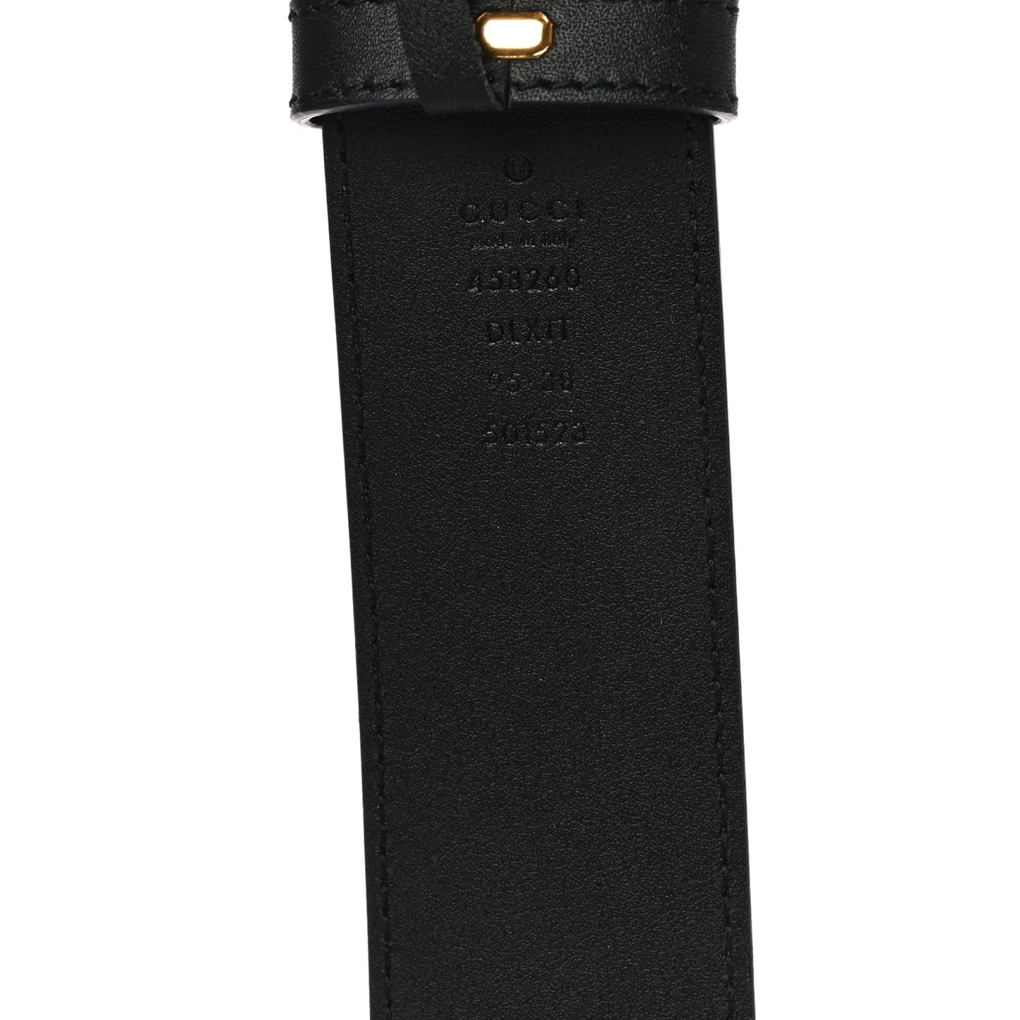 Moon Calfskin Pearl Double G 40mm Belt 95 38 Black Cream