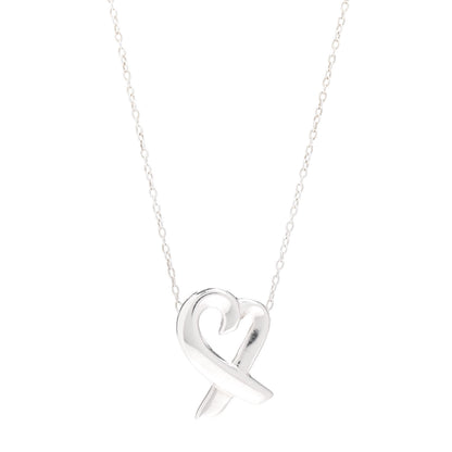 Tiffany Sterling Silver Small Paloma Picasso Loving Heart Pendant Necklace 3 of 4