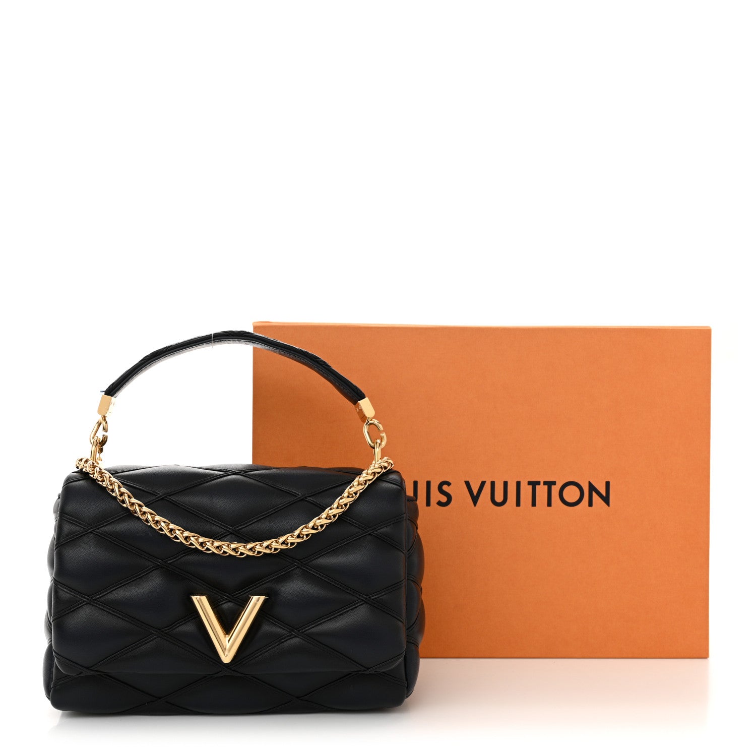 Louis Vuitton Lambskin Malletage Top Handle GO-14 MM Bleu Marine 12 of 12