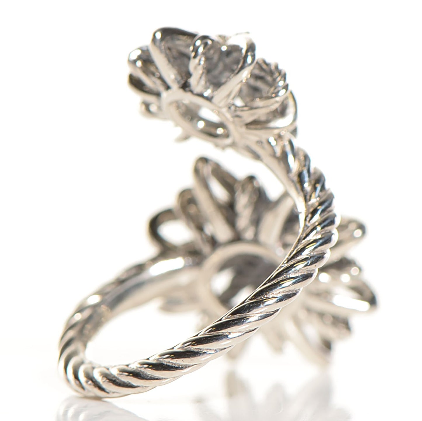Sterling Silver Diamond 2-28mm Open Starburst Ring 5.25