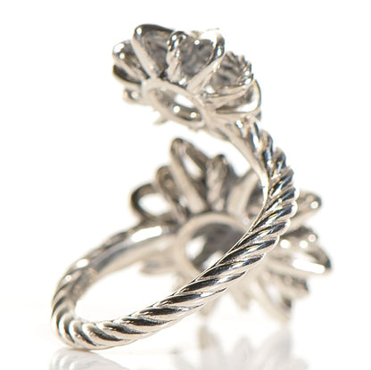 David Yurman Sterling Silver Diamond 2-28mm Open Starburst Ring 5.25 3 of 4