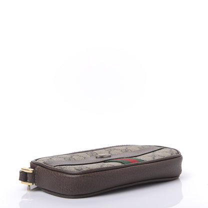 Gucci GG Supreme Monogram Ophidia Phone Case Wristlet Brown 3 of 9