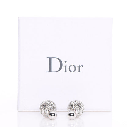 Christian Dior Cannage Mise En Dior Tribal Earrings Silver 6 of 6