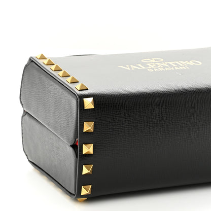 Valentino Garavani Grainy Calfskin Rockstud Alcove Box Top-Handle Bag Black 8 of 11