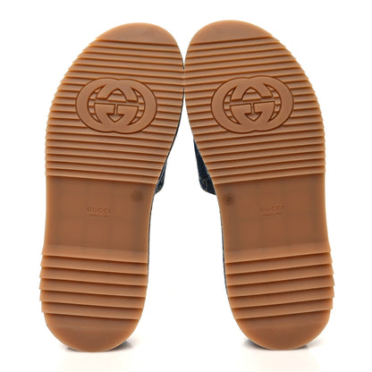 Gucci New Denim GG Monogram Angelina Platform 55mm Slide Sandals 41 Blue Tea 5 of 8