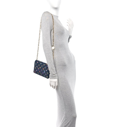 Louis Vuitton Lambskin Embossed Monogram LV Garden Pochette Coussin Navy 2 of 10
