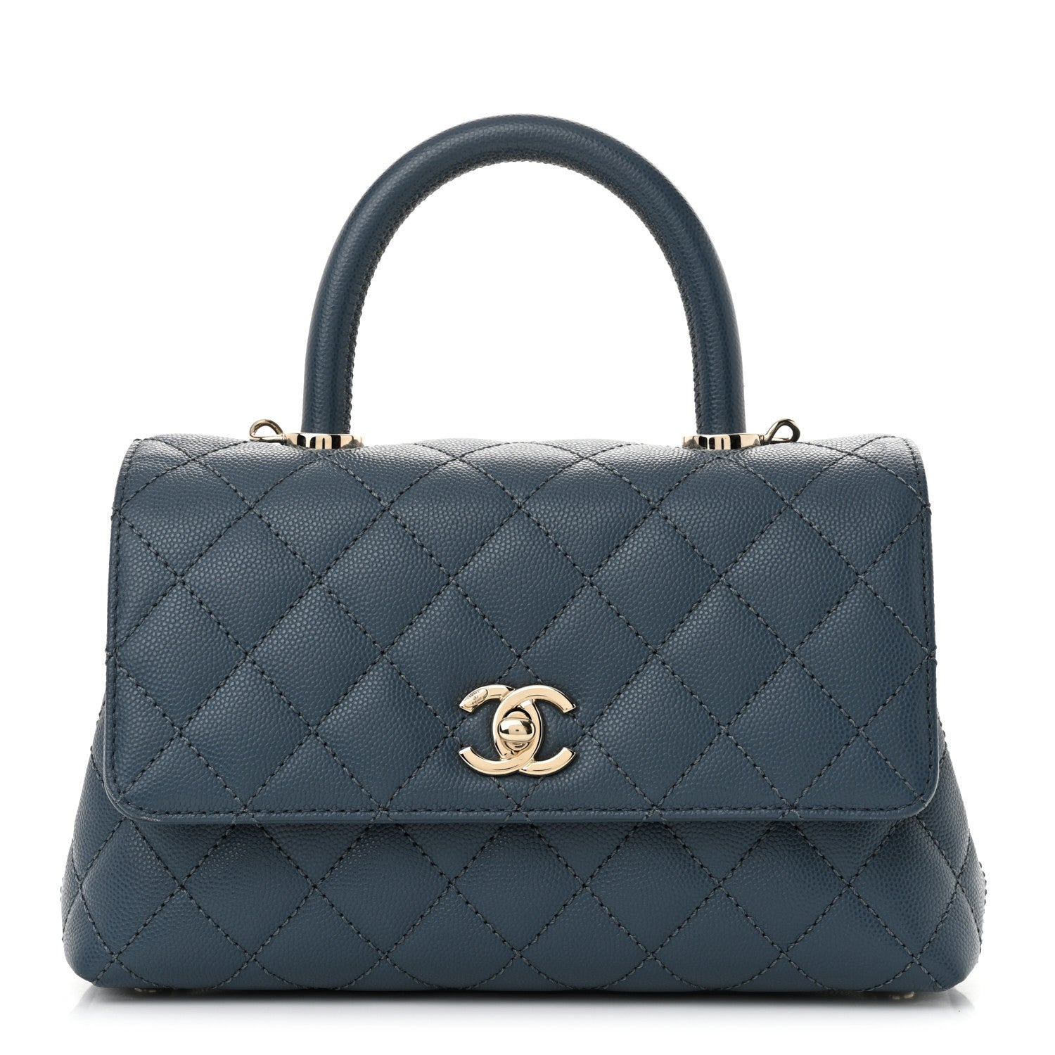 Chanel Caviar Quilted Mini Coco Handle Flap Blue 1 of 10