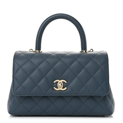 Chanel Caviar Quilted Mini Coco Handle Flap Blue 1 of 10