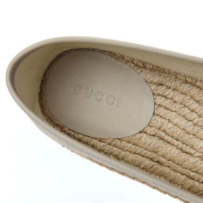 Gucci Washed Cotton Miro Soft Calfskin GG Monogram Espadrilles 38.5 White Mystic White 6 of 9