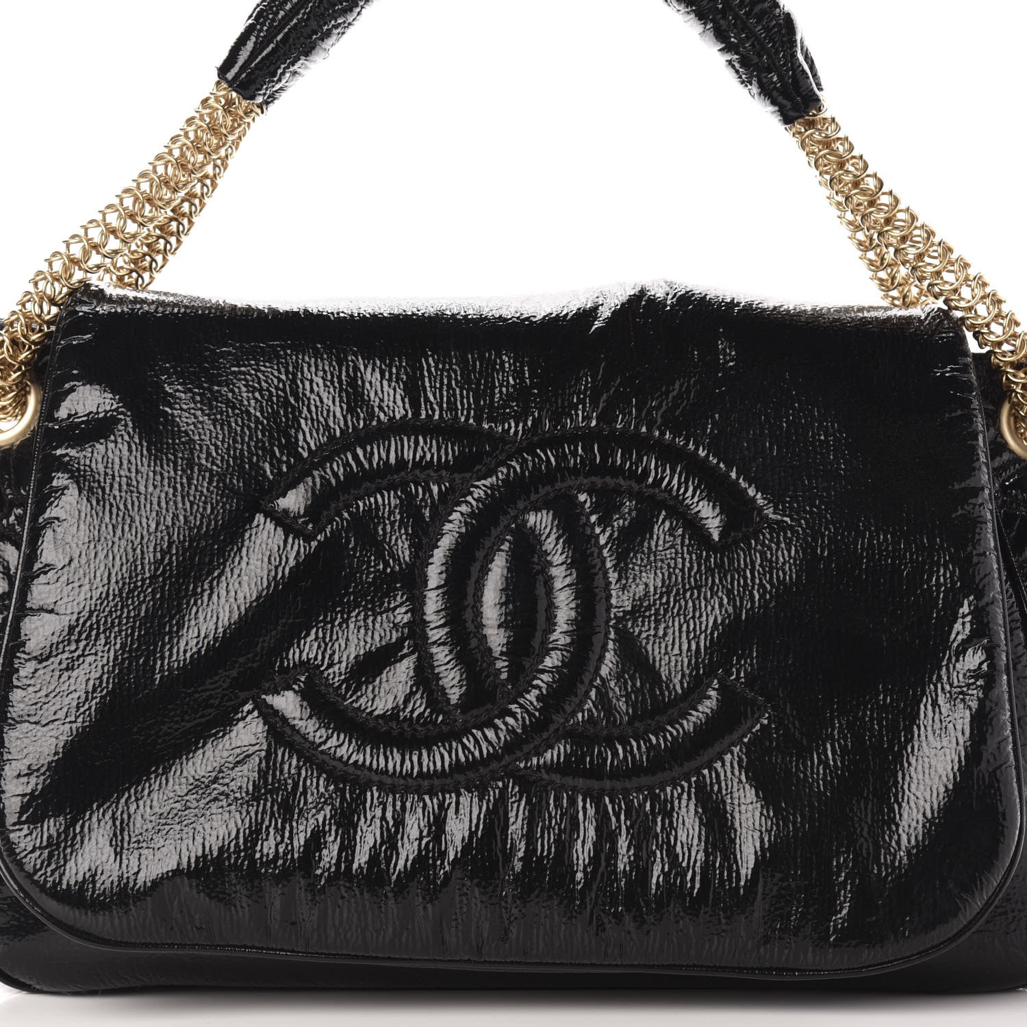 Chanel Vinyl Rodeo Accordion Flap Bag Black 11 of 11