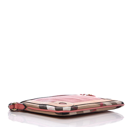 Burberry Metallic Derby House Check Peyton Crossbody Clutch Bag Blossom Pink 3 of 12