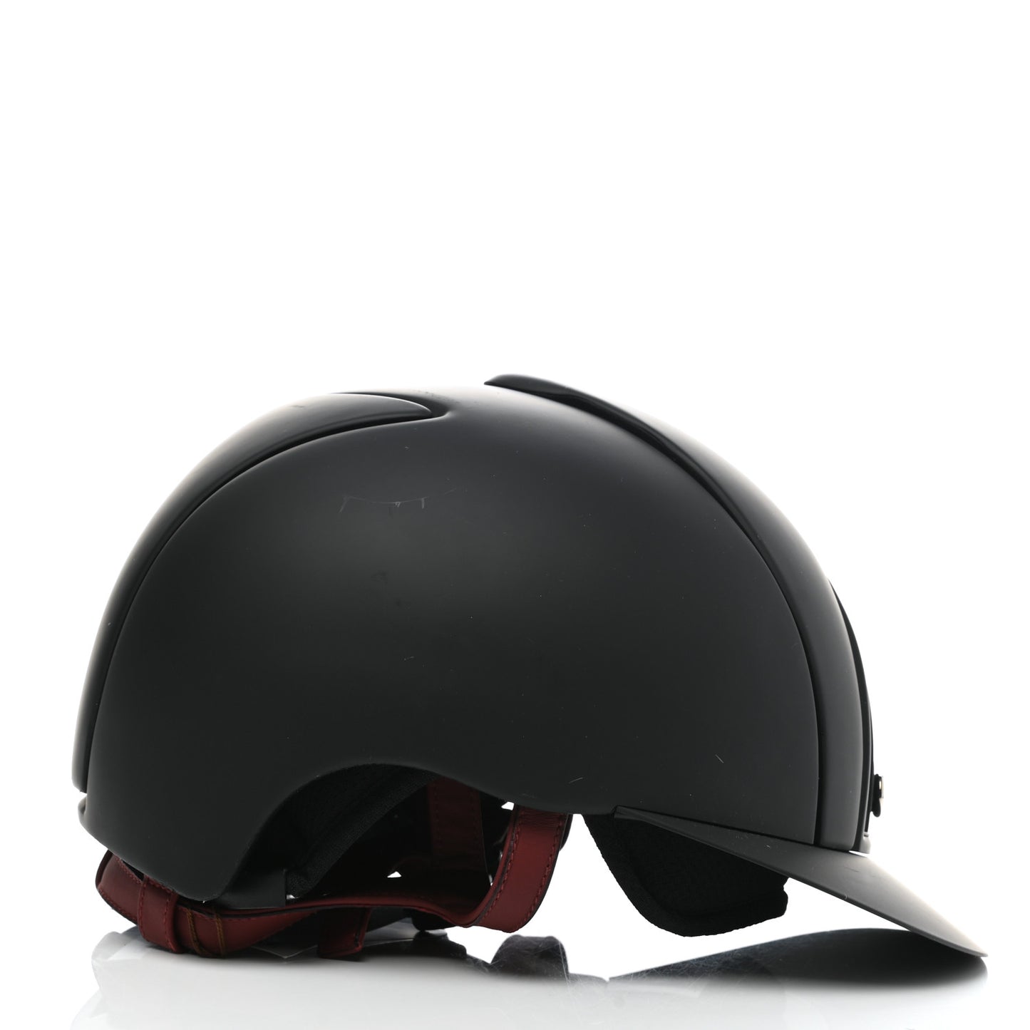Polycarbonate Zermatt Calfskin Eole Equestrian Riding Helmet Black Rouge H