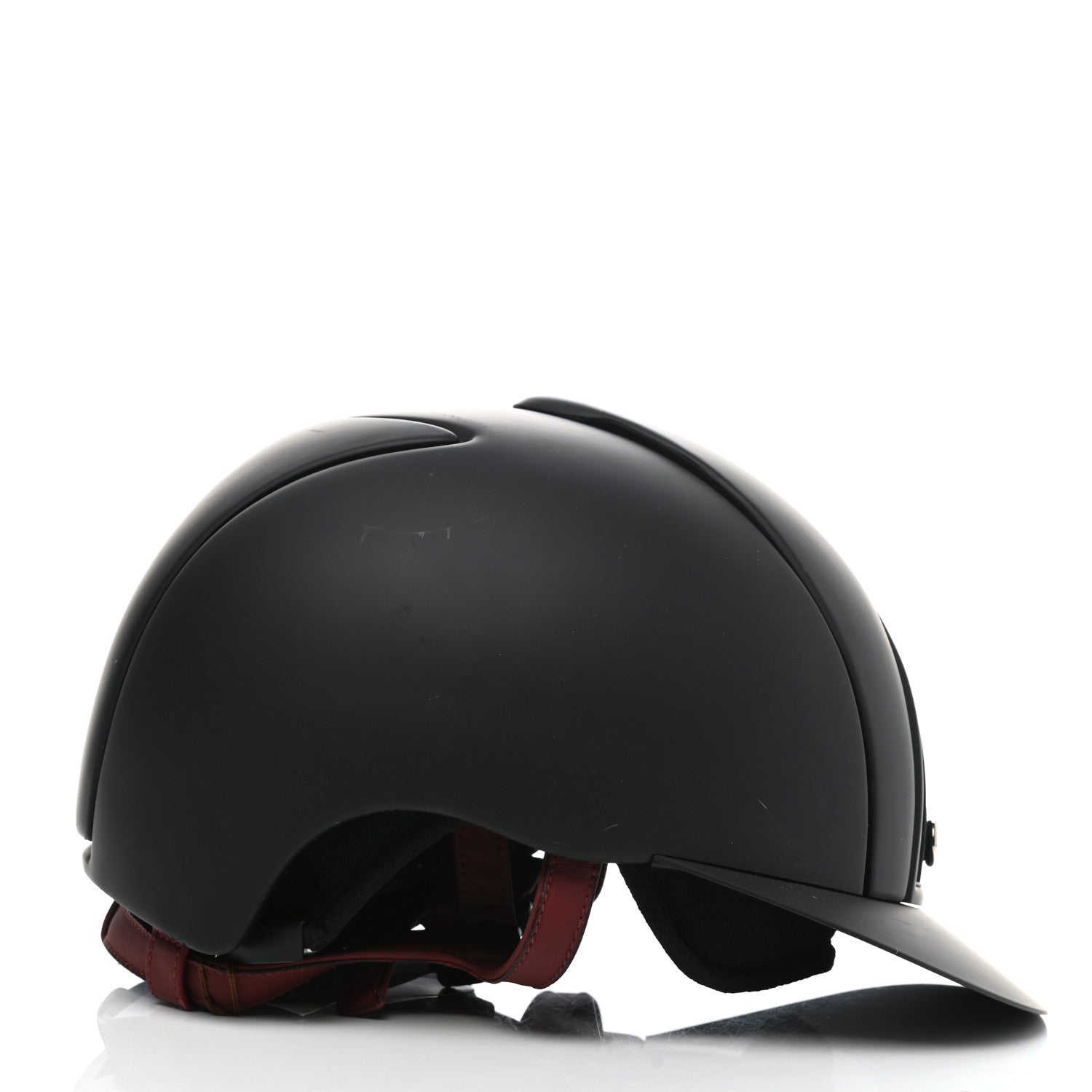 Hermes Polycarbonate Zermatt Calfskin Eole Equestrian Riding Helmet Black Rouge H 5 of 9