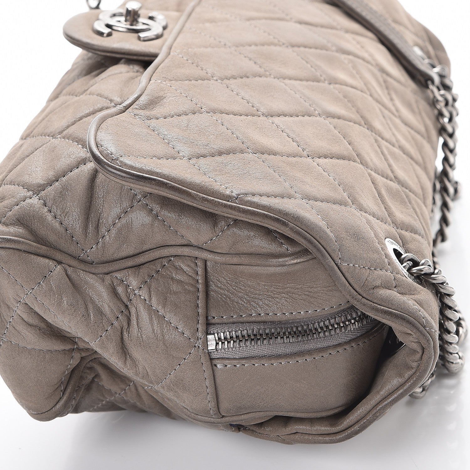 Chanel Iridescent Calfskin Quilted Large Shiva Flap Grey 11 of 13