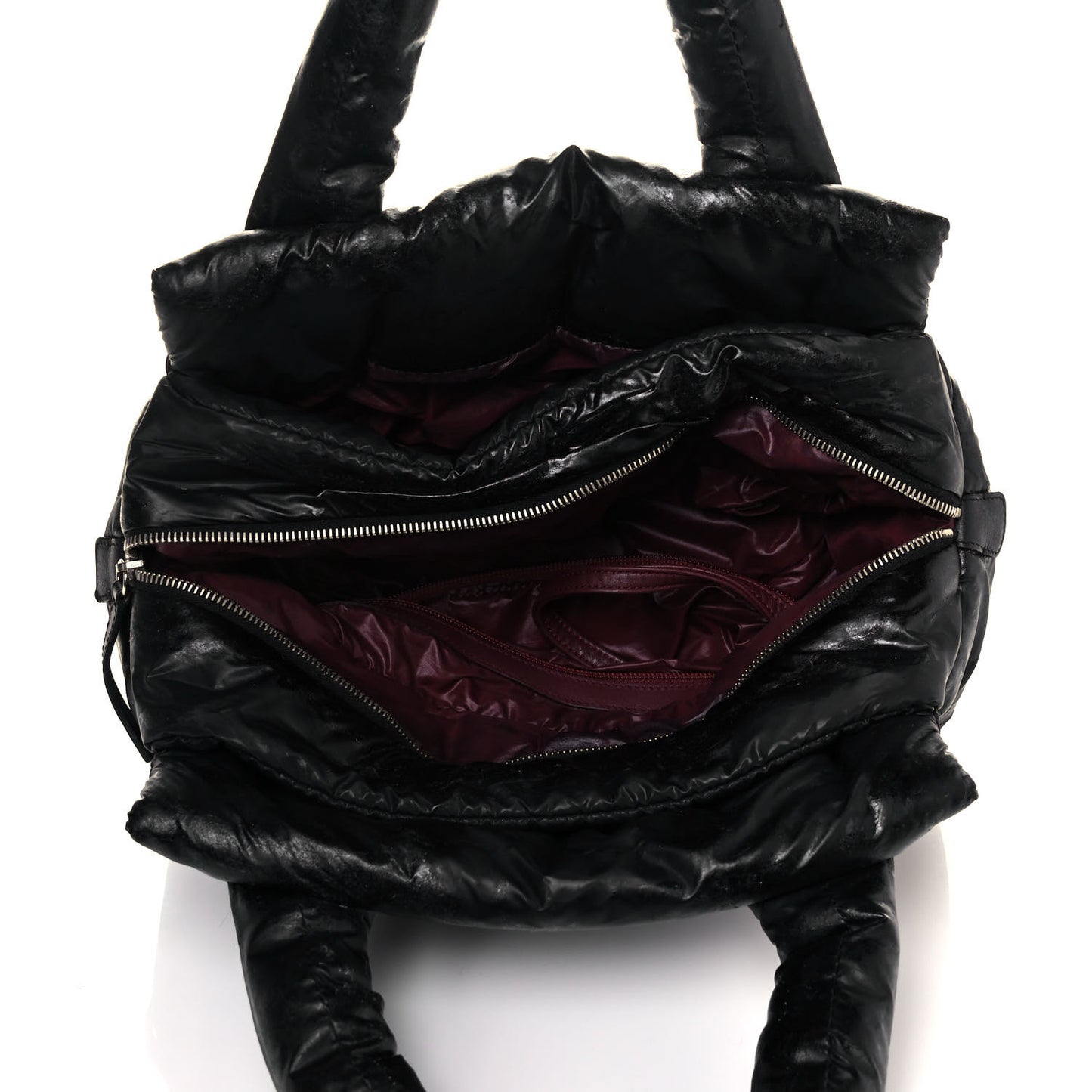 Nylon Coco Cocoon Zipped Tote Black