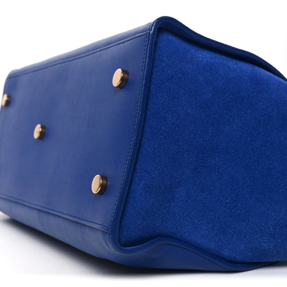 Saint Laurent Calfskin Suede Small Monogram Downtown Cabas Blue Majorelle 10 of 10