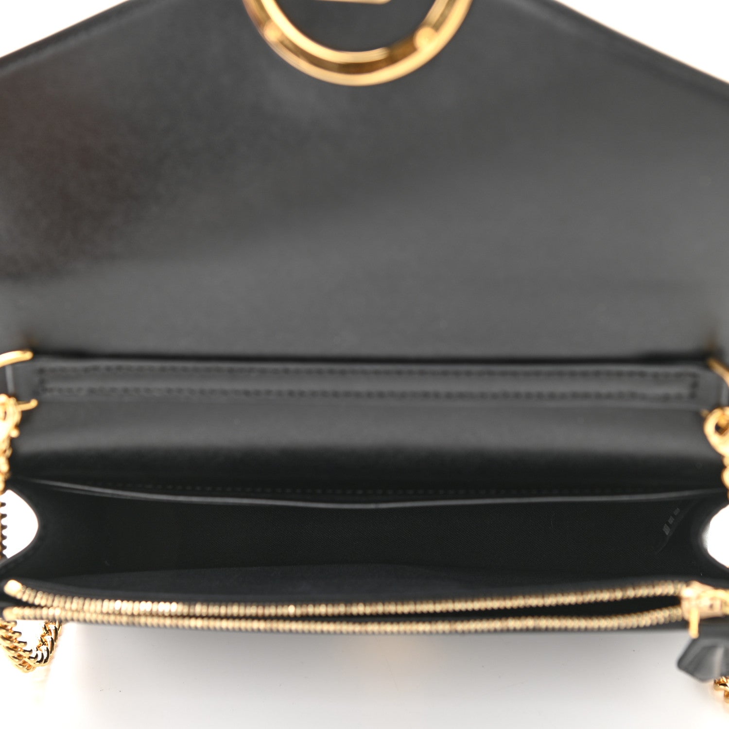 Fendi Vitello Liberty Lucido F is Fendi Medium Envelope Wallet on Chain Black 5 of 10