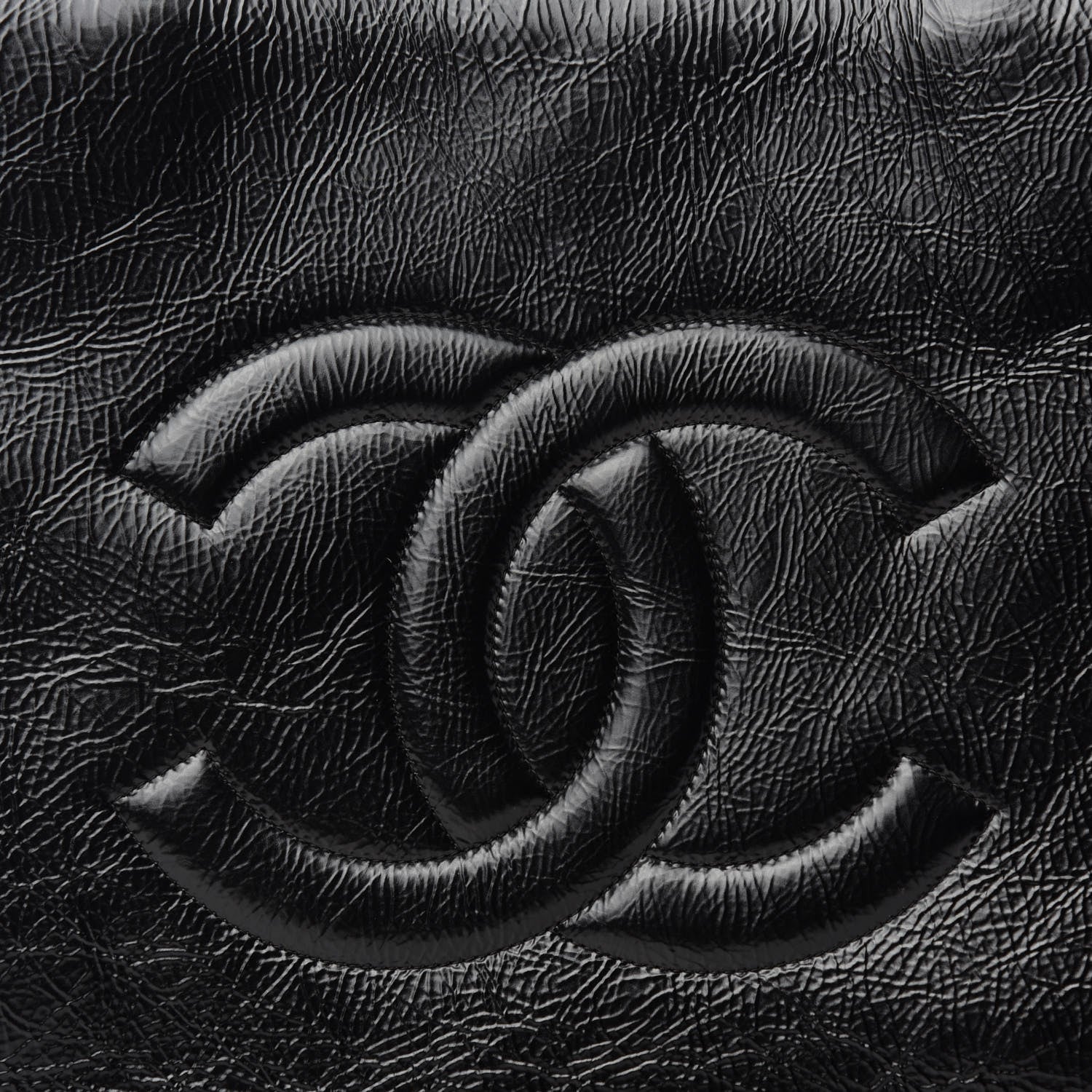 Chanel Shiny Aged Calfskin Shopping Bag Black 8 of 11