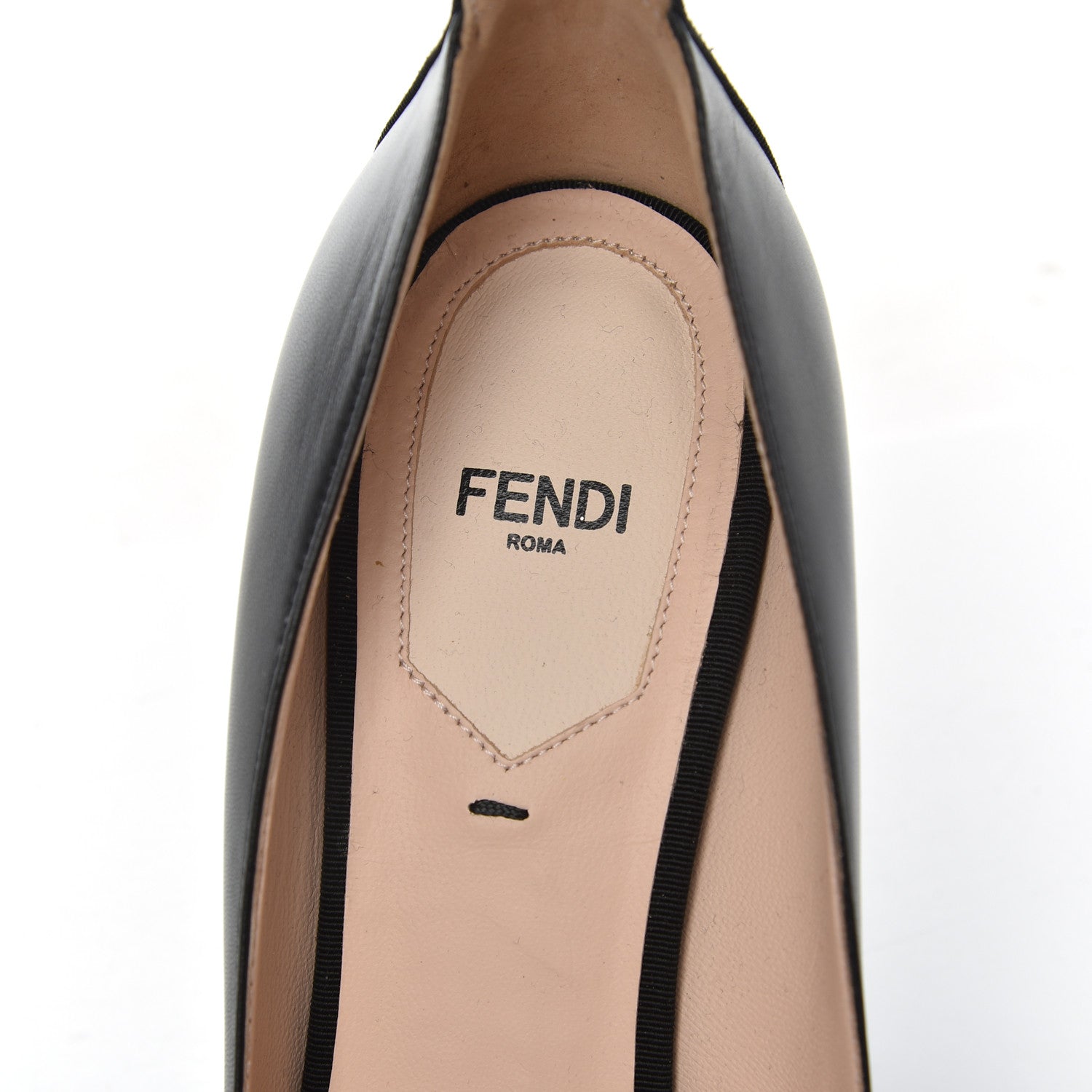 Fendi Calfskin Grosgrain Pumps 39 Black 6 of 15