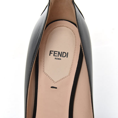 Fendi Calfskin Grosgrain Pumps 39 Black 6 of 15