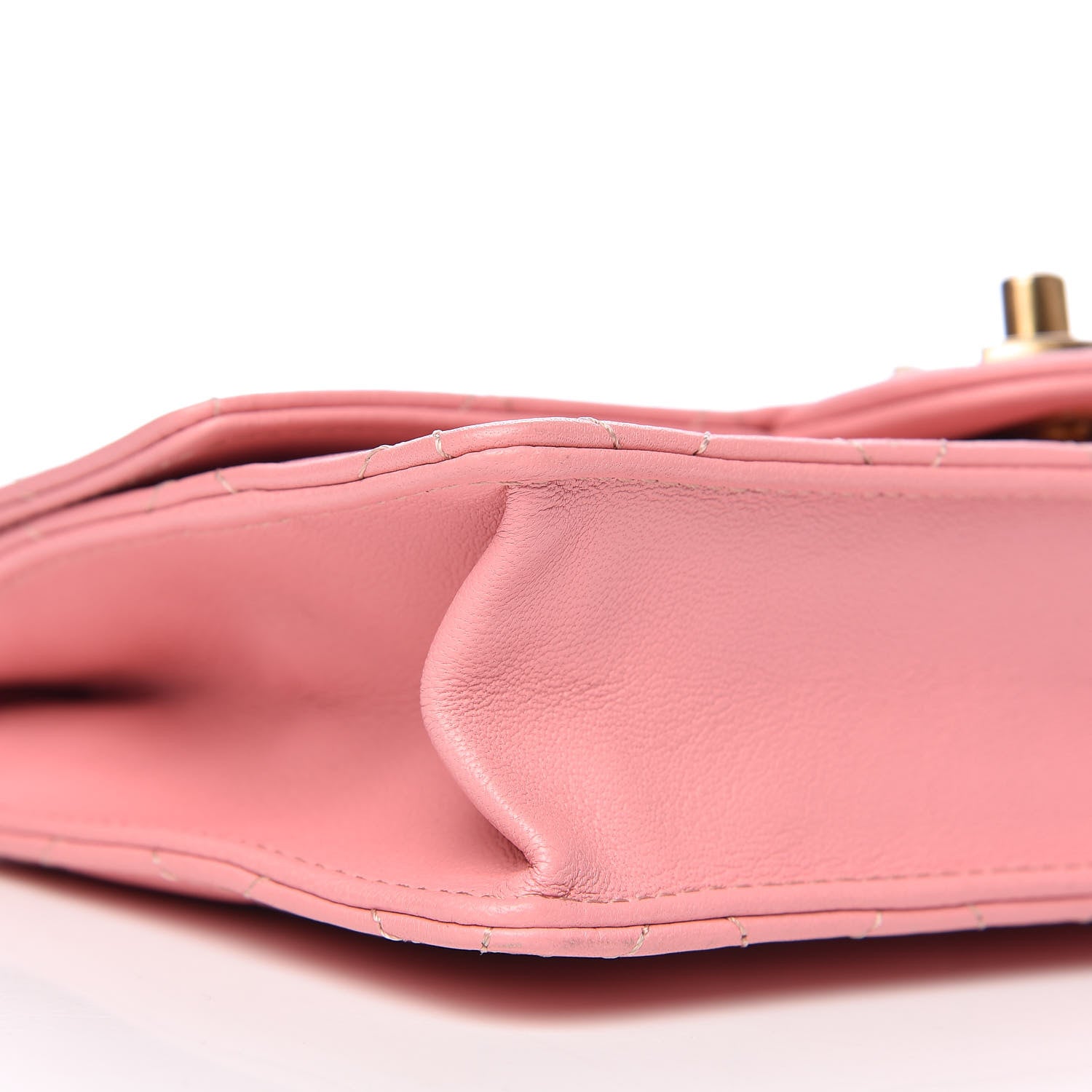 Chanel Lambskin Quilted Pearl Chain Flap Bag Pink 9 of 14
