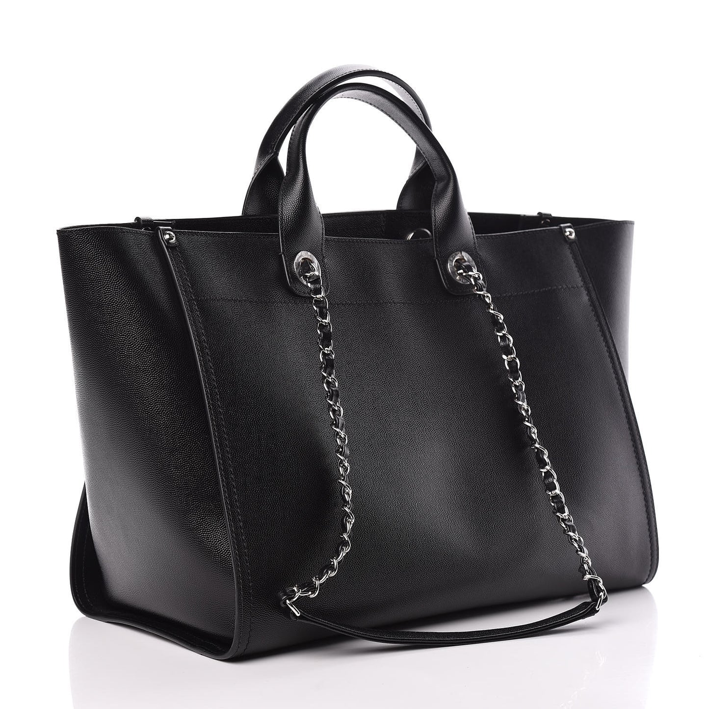 Caviar Large Studded Deauville Tote Black