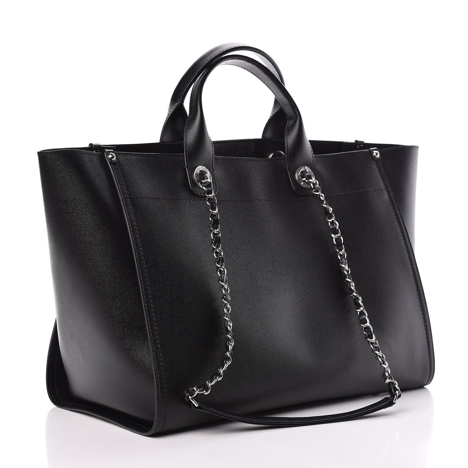 Chanel Caviar Large Studded Deauville Tote Black 3 of 11
