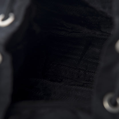 Prada Nylon Vela Medium Cinch Backpack Black 4 of 10