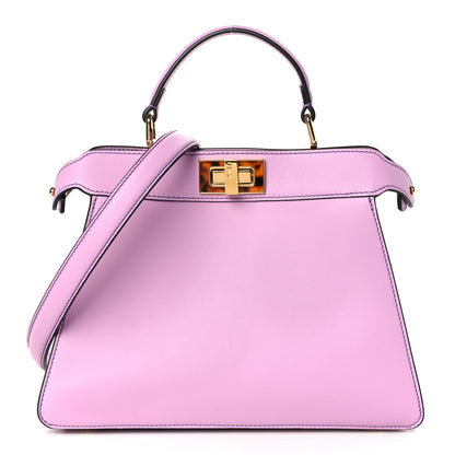 Fendi Vitello Seta Shiny Nappa Plexiglass Small Peekaboo I SEE U Satchel Violetta 1 of 10
