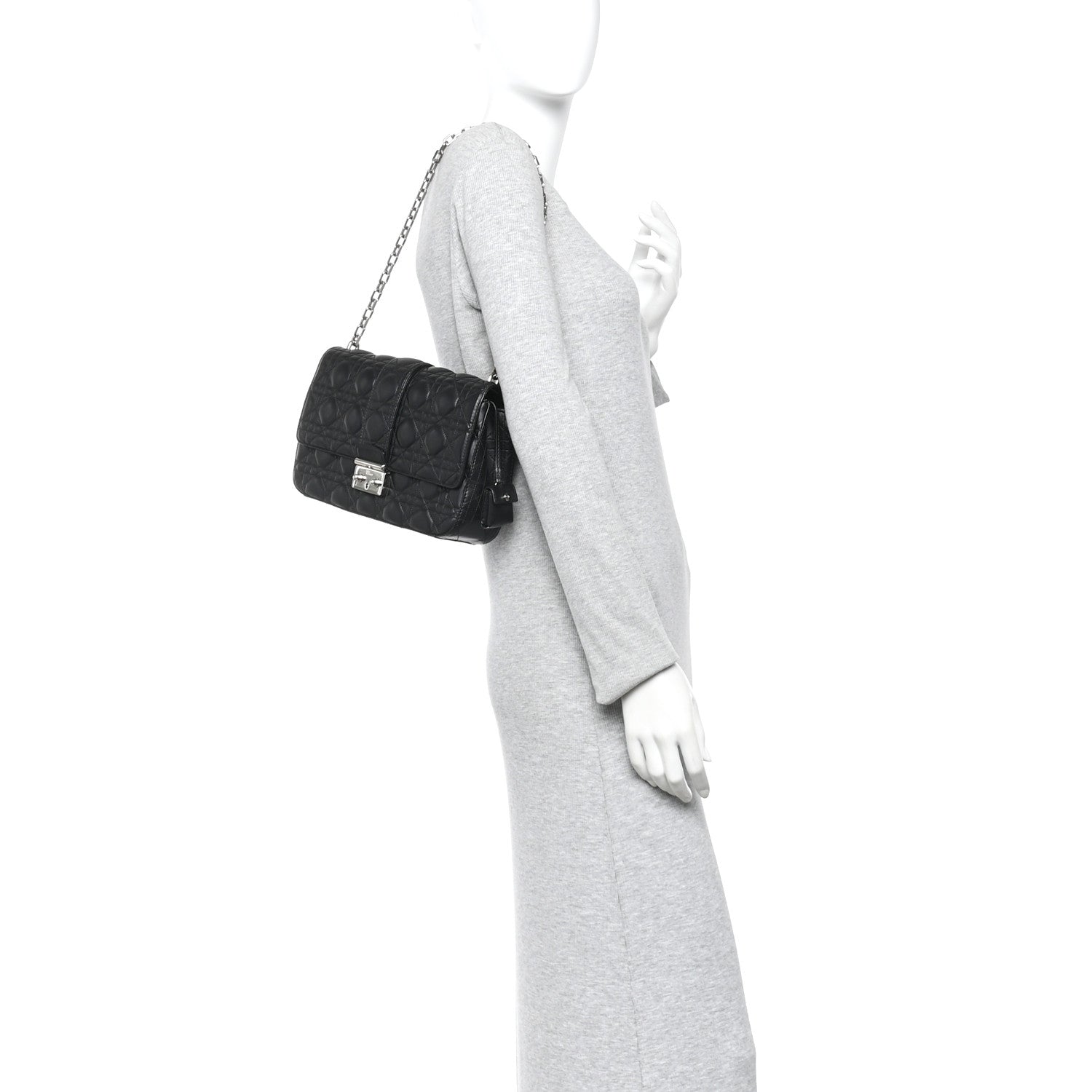Christian Dior Lambskin Cannage Medium Miss Dior Flap Black 2 of 10