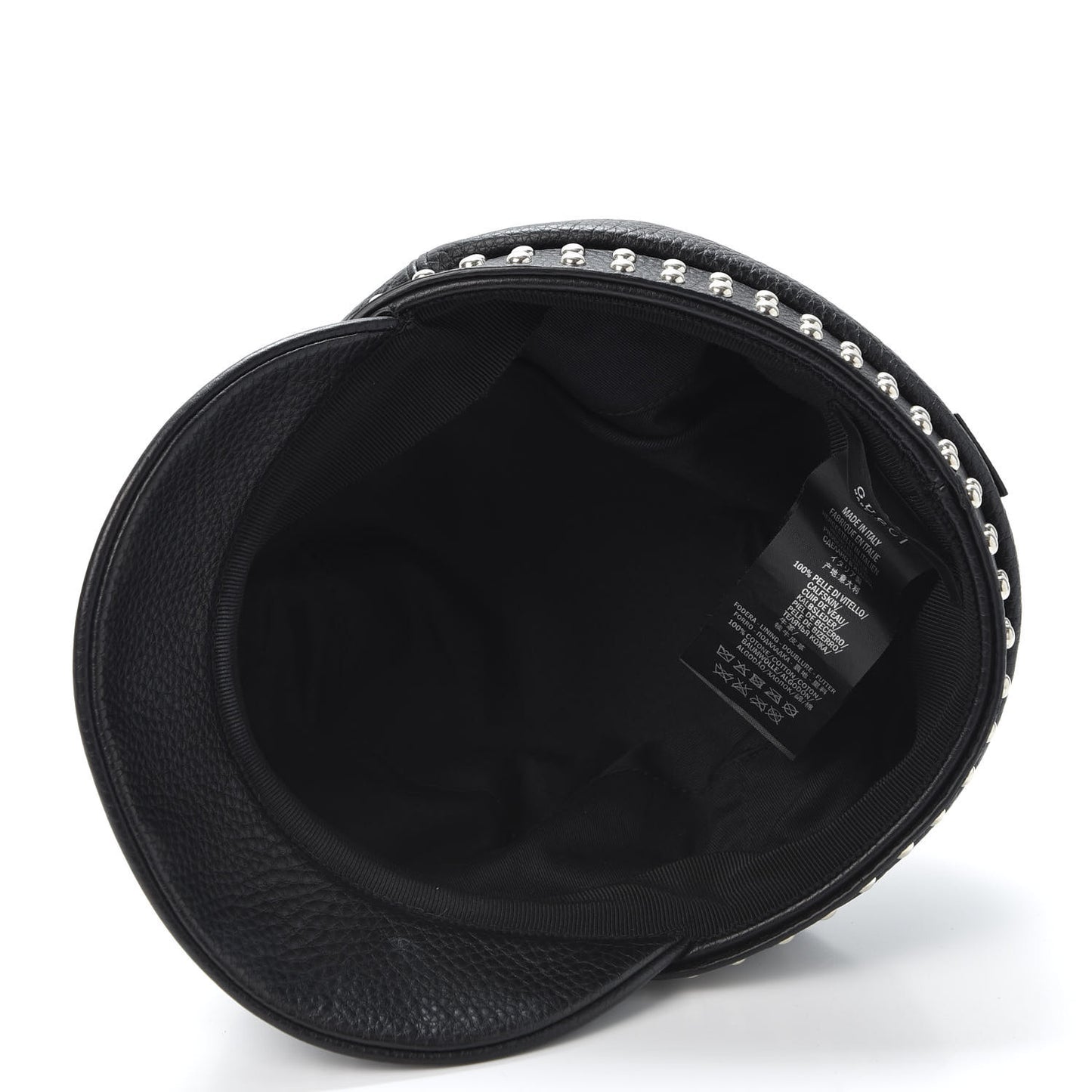 Calfskin Studded Cellarius Hat L Black