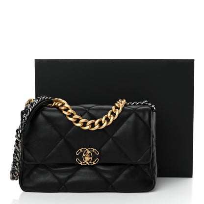 Chanel Lambskin Quilted Large Chanel 19 Flap Black 13 of 13