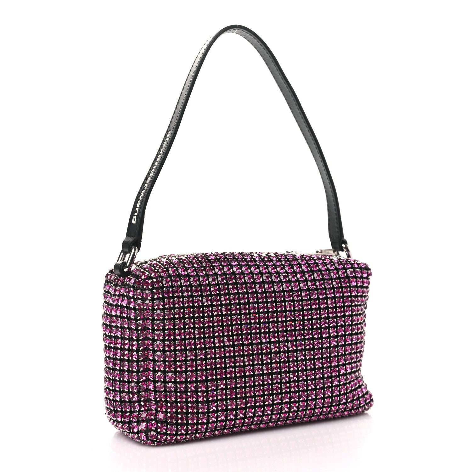 Alexander Wang Mesh Crystal Rhinestone Mini Heiress Pouch Pink 3 of 11