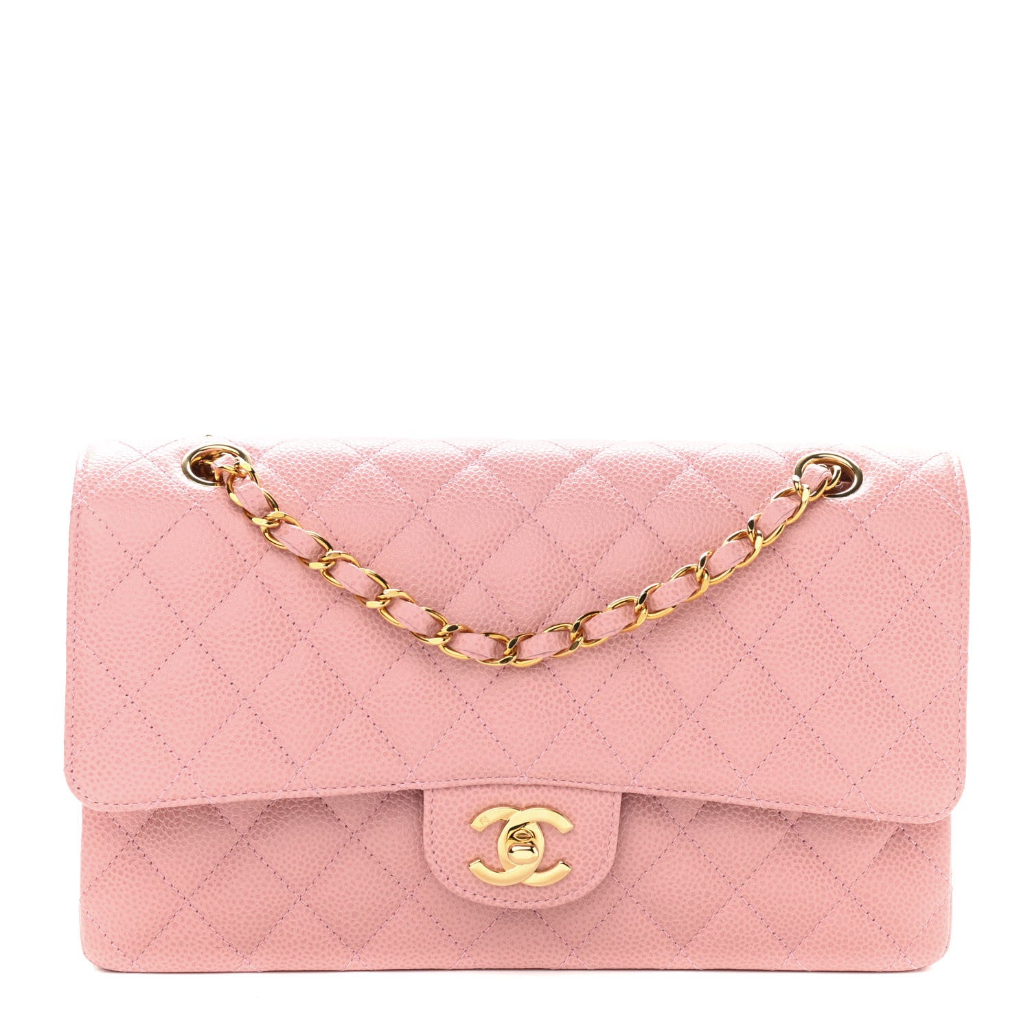 Chanel Caviar Quilted Medium Double Flap Pink 1 of 11