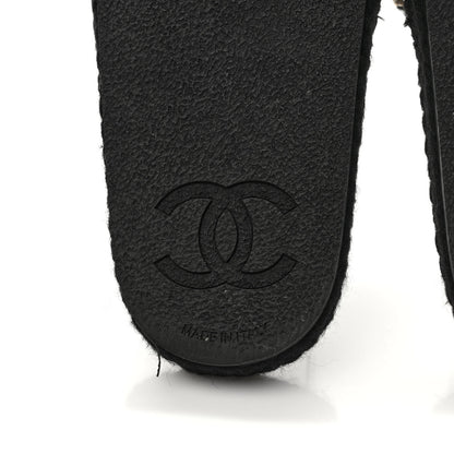 Chanel Braided Knit CC Mules 37 Black Gold 6 of 8