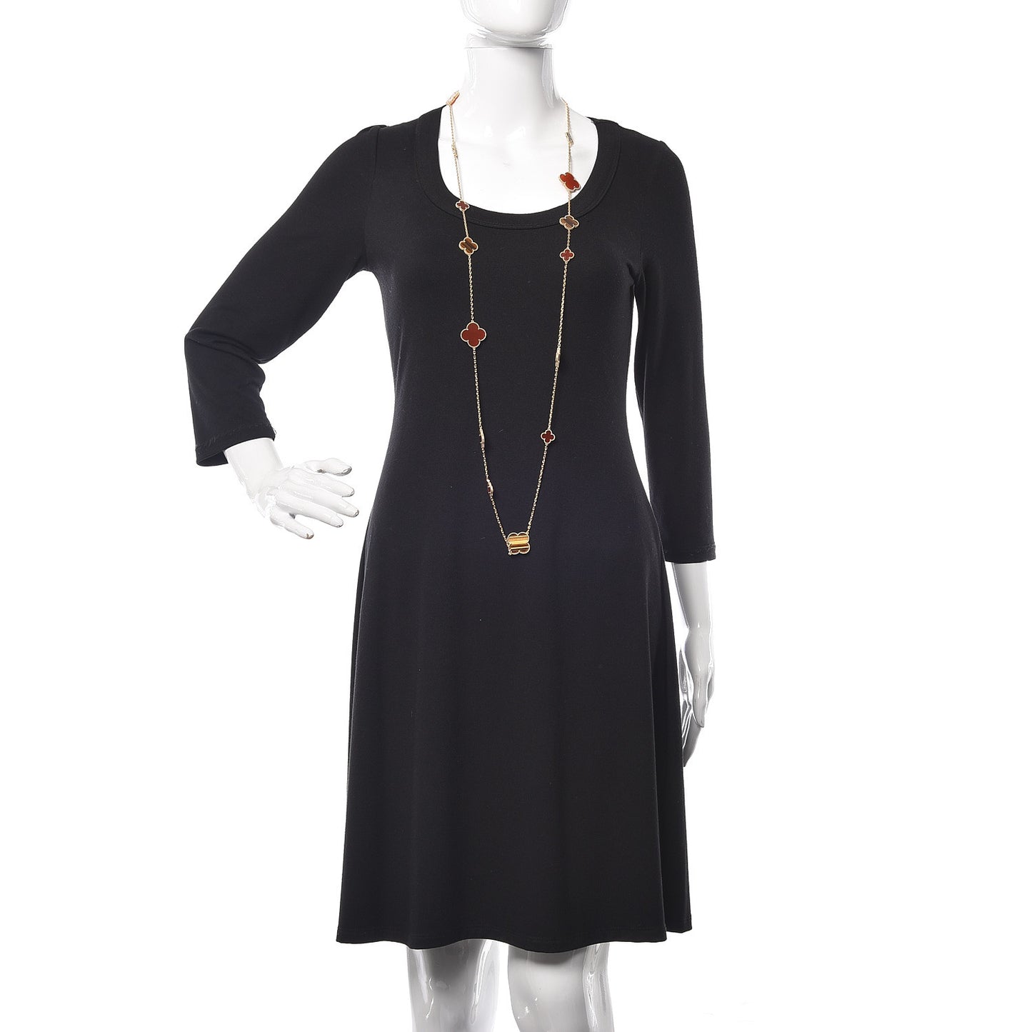 18K Gold Tiger Eye Carnelian 16 Motifs Magic Alhambra Necklace