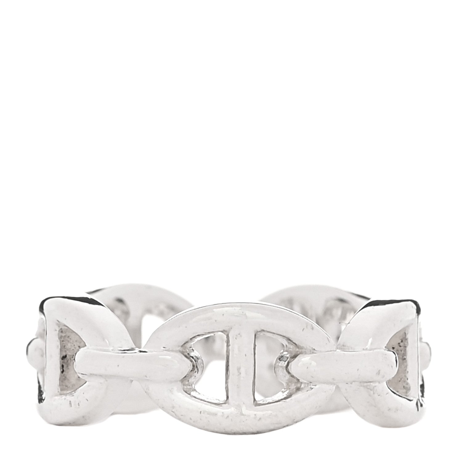 Hermes Sterling Silver PM Chaine d'Ancre Enchainee Band Ring 52 6 3 of 5