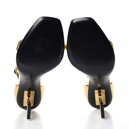 Saint Laurent Calfskin Opyum Sandals 37 Oro 5 of 8