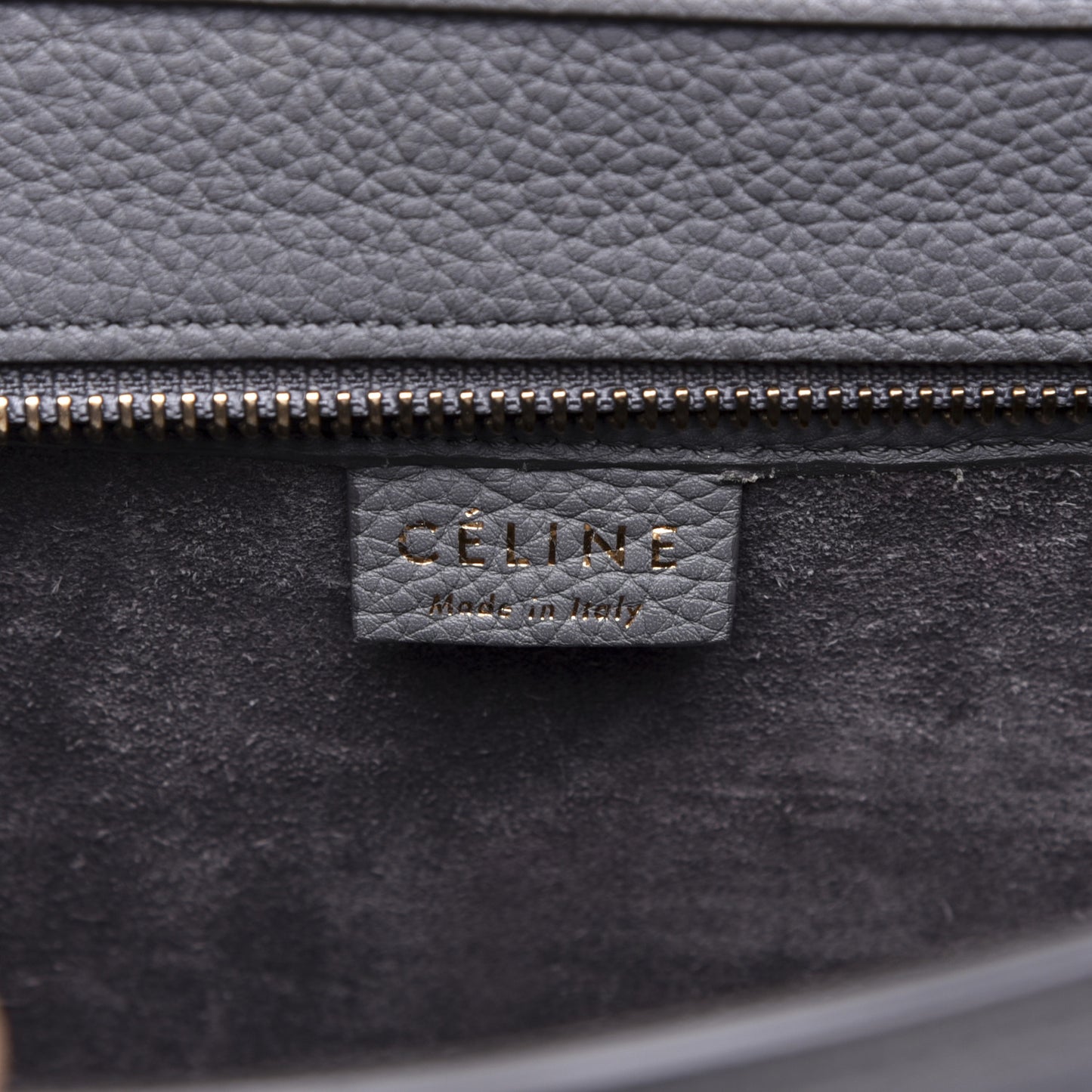 Drummed Calfskin Nano Luggage Kohl