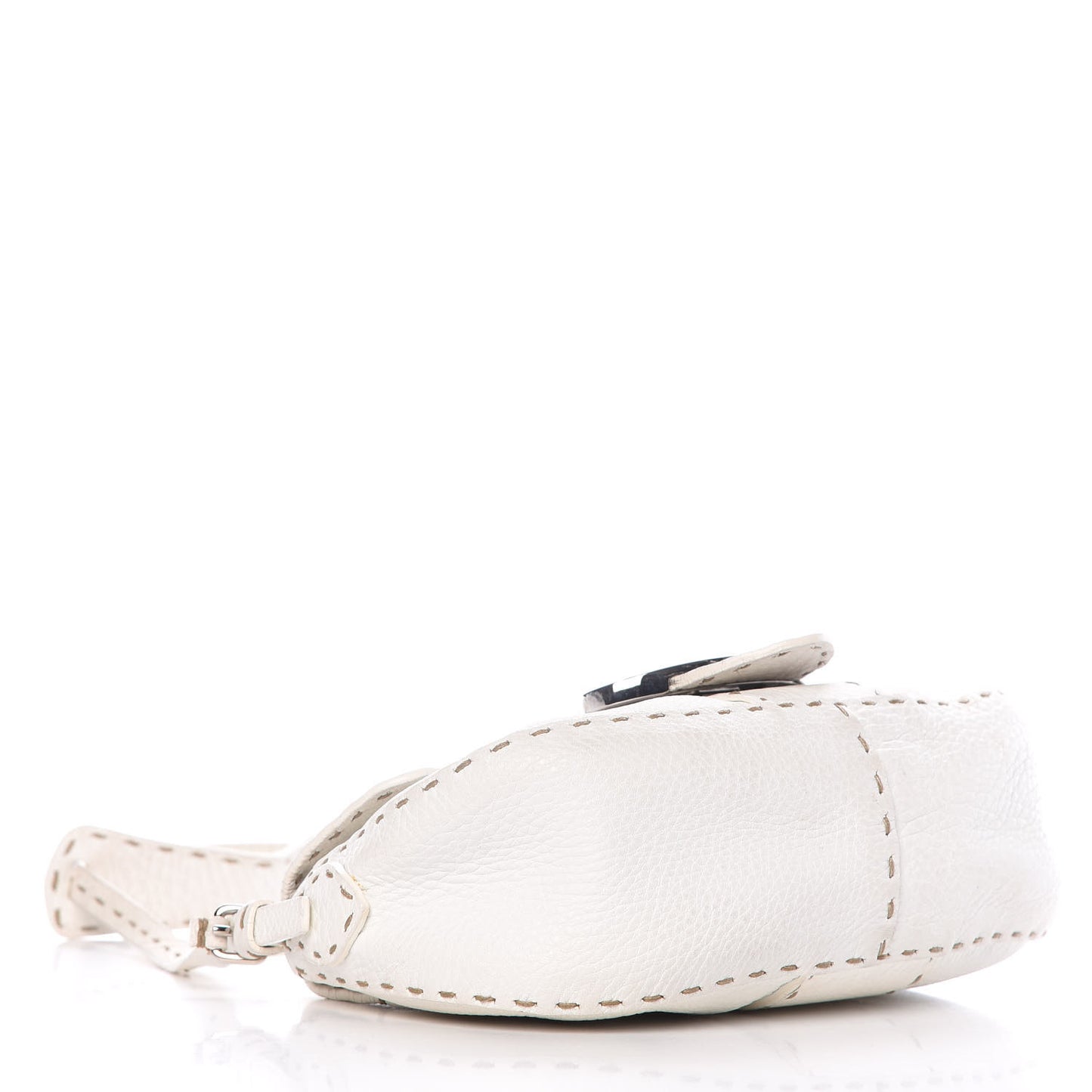 Calfskin Romano Selleria Flap Bag White